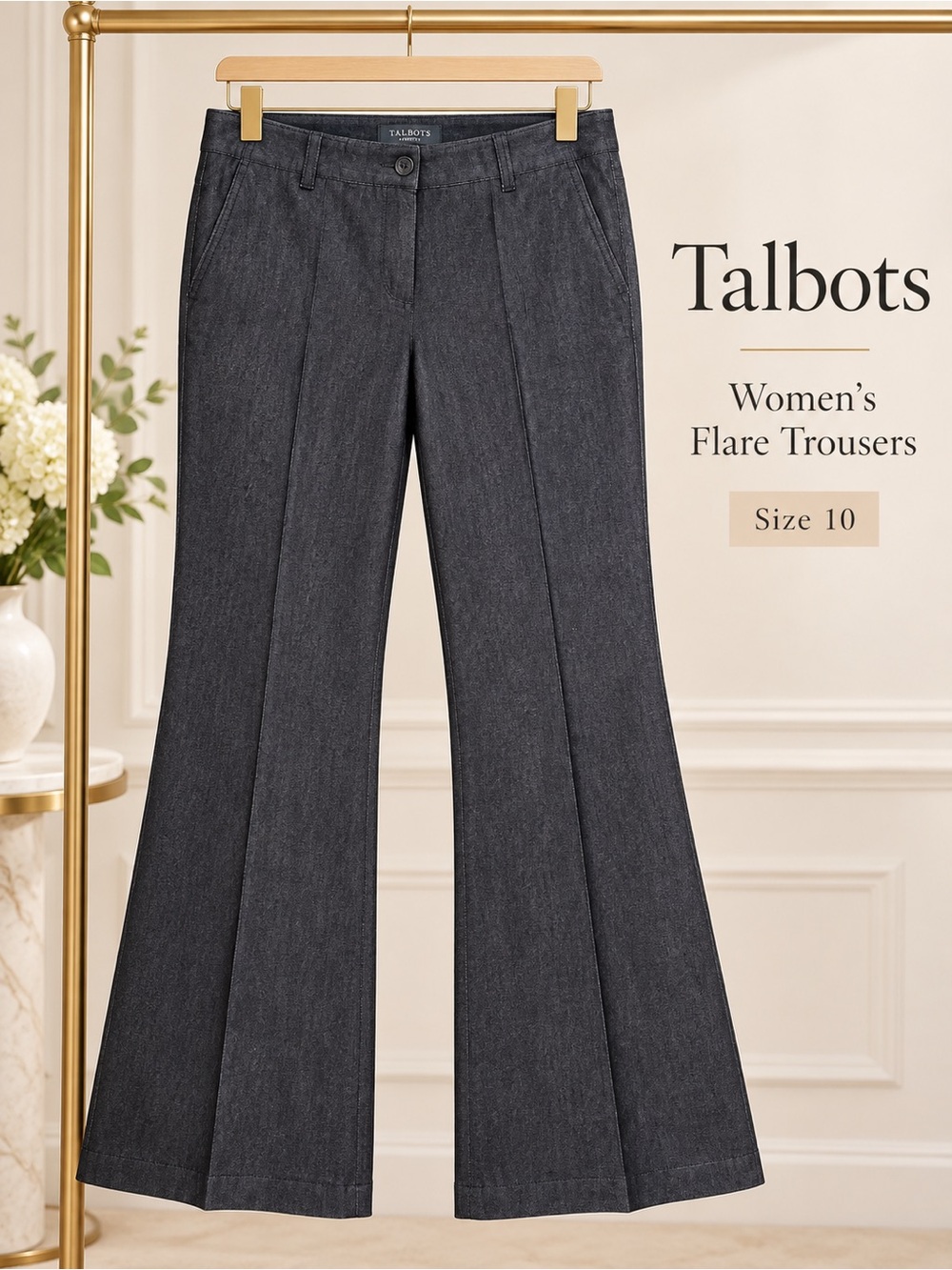 Talbots Charcoal Signature Flare Trousers Women’s Size 10